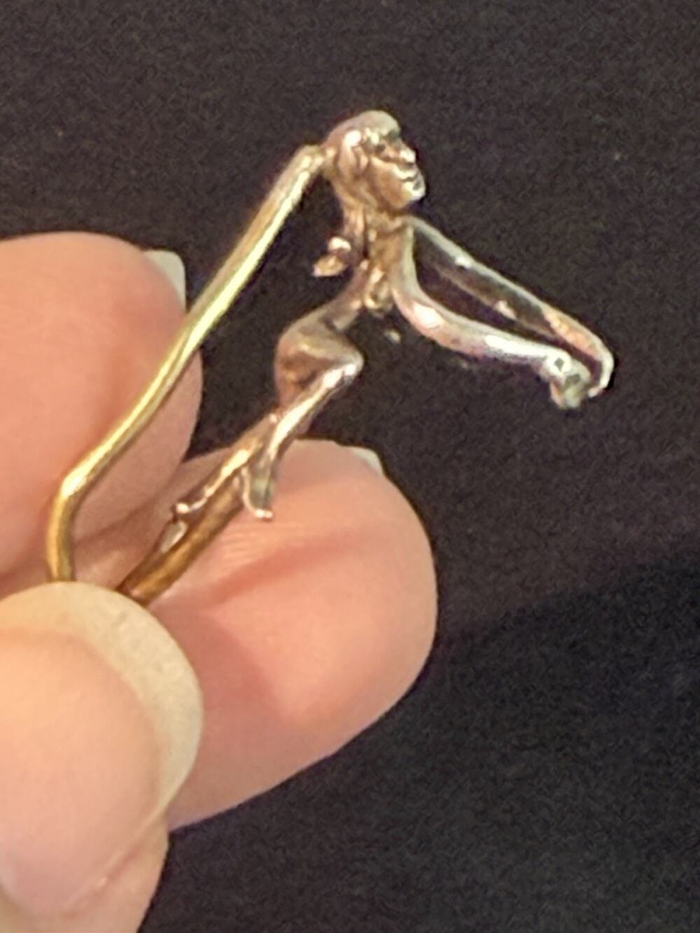 Vintage Sterling Silver Nude Nymph Maiden Ear Cuff Wrap Earring 925